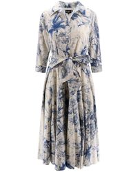 Lavi - Cotton Chemisier Dress With Print - Lyst