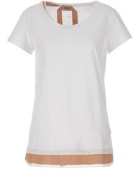 N°21 - Slip Insert T Shirt Bianco - Lyst