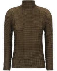 Issey Miyake - Wooly Pleats-58 Camicie Verde-Donna - Lyst