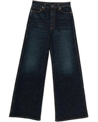 KHAITE - Jeans Dane Gamba Ampia-Donna - Lyst