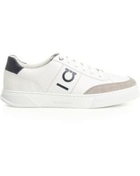 Ferragamo - Low-Top Sneaker With Gancini Sneakers Bianco-Uomo - Lyst
