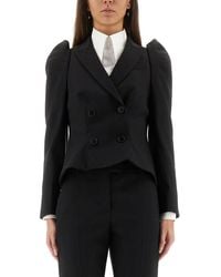 McQueen - Double-Breasted Jacket With Pointed Shoulders - Lyst