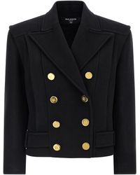 Balmain - Double-Breasted Coat Coats And Trench Coats - Lyst