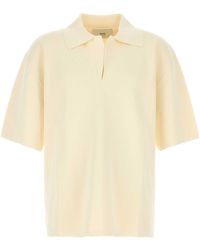 Ami Paris - Ami Cream Viscose Blend Oversize Polo Shirt - Lyst