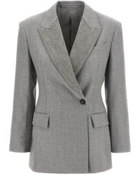 Brunello Cucinelli - Monile Blazer And Suits Grigio - Lyst