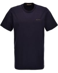 Marni - Logo Embroidery T Shirt Blu - Lyst