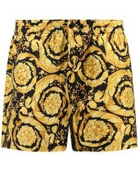 Versace - Silk Pajama Shorts With Barocco Print - Lyst