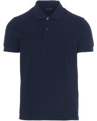 Tom Ford - Piqué Cotton Shirt Polo Blu - Lyst