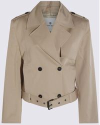 Anine Bing - Taupe Viscose Trench Coat - Lyst
