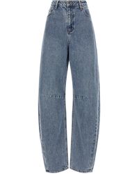 Self-Portrait - Barrel Leg Jeans Blu-Donna - Lyst