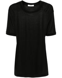 Lemaire - Silk T-Shirt With Dropped Shoulder - Lyst