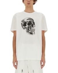 McQueen - Printed Cotton T-Shirt - Lyst