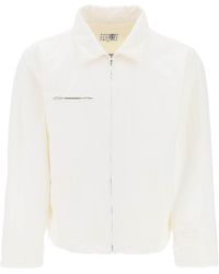 MM6 by Maison Martin Margiela - Giacca In Tela Di Cotone Distressed - Lyst