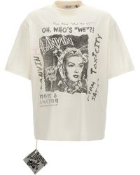 Lanvin - Printed T Shirt Bianco/Nero - Lyst