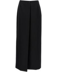 Givenchy - Long Skirt Back Slit Gonne Nero - Lyst