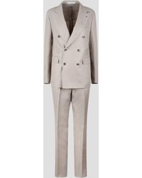 Tagliatore - Linen Double-Breasted Tailored Suit - Lyst