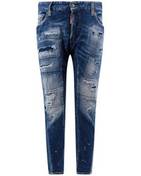 DSquared² - Dark Cotton Blend Jeans - Lyst