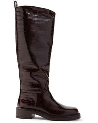 Stuart Weitzman - Brown Celia Calf Leather Riding Boots - Lyst