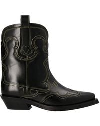 Ganni - Low Shaft Western Boots - Lyst