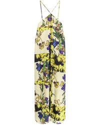 Erika Cavallini Semi Couture - Silk Dress With Floral Print - Lyst