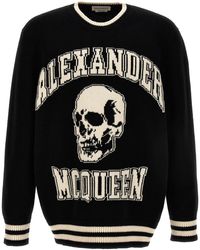 Alexander McQueen - Logo Sweater Maglioni Bianco/Nero - Lyst