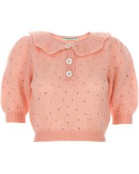 Alessandra Rich - Rhinestone Sweater Sweater, Cardigans - Lyst