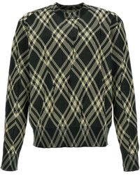 Burberry - Check Crinkled Sweater - Lyst