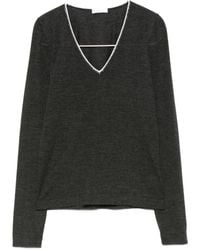 Brunello Cucinelli - Cashmere And Silk V-Necked Sweater - Lyst