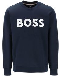 BOSS - Crew Neck Sweatshirt With Logo Print - Lyst