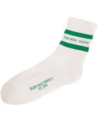 Golden Goose - Logo And Stripes Cotton Blend Socks - Lyst