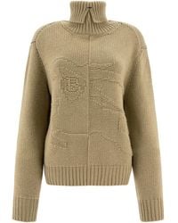 Burberry - Cashmere Sweater With Ekd - Lyst