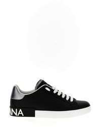 Dolce & Gabbana - Sneakers in pelle portofino con inserto a contrasto - Lyst