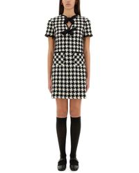 Valentino Garavani - Embroidered Damier Light Tweed Short Dress - Lyst