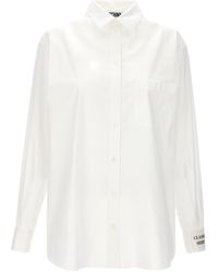 Moschino - Tailored Stretch Cotton Poplin Shirt With Front Pocket - Lyst