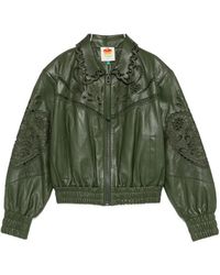 FARM Rio - Leather Outerwears Green - Lyst
