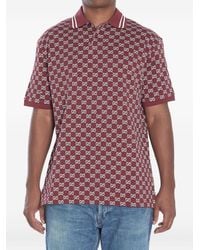 Gucci - Gg Jacquard Cotton Piquet Polo Shirt - Lyst