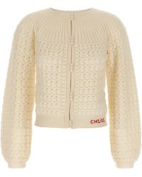 Chloé - Jacquard Logo Cardigan - Lyst