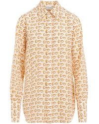 Burberry - Silk Shirt With Graphic Print - Lyst