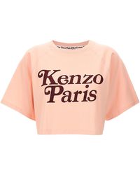 KENZO - Cropped T Shirt Rosa - Lyst