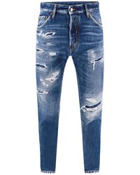 DSquared² - Dark Cotton Blend Jeans - Lyst