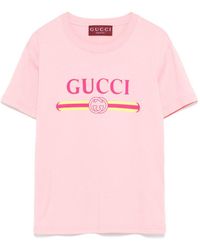 Gucci - Cotton Jersey T-Shirt With Logo Print - Lyst