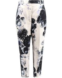 Alexander McQueen - Trousers With Floral Motif - Lyst