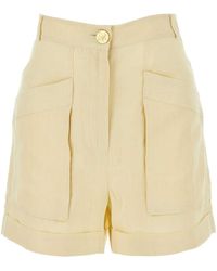 LeKasha - Ivory Linen Ashraf Shorts - Lyst