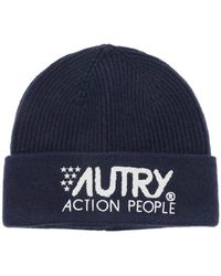 Autry - Beanie Hat With Embroidered Logo - Lyst
