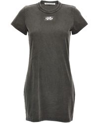T By Alexander Wang - Mini Dress With Embossed Logo - Lyst
