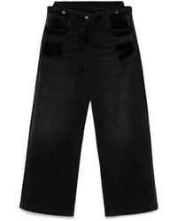 The Attico - Layered Wide Leg Jeans - Lyst