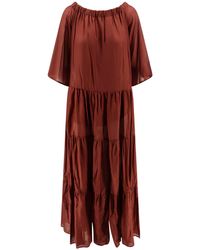 Semicouture - Cotton And Silk Dress With Flounces - Lyst