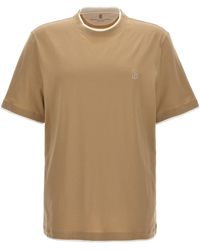 Brunello Cucinelli - Double Layer T Shirt Beige - Lyst