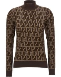 Fendi - Ff Cotton High-Neck Sweater - Lyst