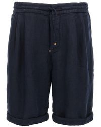 Brunello Cucinelli - Linen Bermuda Shorts - Lyst